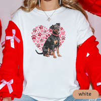 Load image into Gallery viewer, Heart Paw Print Miniature Pinscher Comfort Colors T-shirt, Unisex Tee, Dog Lover Shirt, Cute Animal Graphic Tee, Pet Owner Gift
