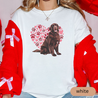 Load image into Gallery viewer, Heart Paw Print Brown Newfoundland Comfort Colors T-shirt, Unisex Tee, Dog Lover Shirt, Cute Animal Graphic Tee, Pet Owner Gift
