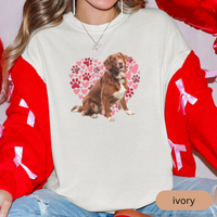 Load image into Gallery viewer, Heart Paw Print Nova Scotia Duck Tolling Retriever Comfort Colors T-shirt, Dog Lover Shirt, Cute Animal Graphic Tee, Pet Owner Gift
