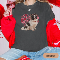 Load image into Gallery viewer, Heart Paw Print Black Papillion Comfort Colors T-shirt, Unisex Tee, Dog Lover Shirt, Cute Animal Graphic Tee, Pet Owner Gift
