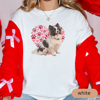 Load image into Gallery viewer, Heart Paw Print Black Papillion Comfort Colors T-shirt, Unisex Tee, Dog Lover Shirt, Cute Animal Graphic Tee, Pet Owner Gift
