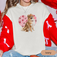Load image into Gallery viewer, Heart Paw Print Pomeranian Comfort Colors T-shirt, Unisex Tee, Dog Lover Shirt, Cute Animal Graphic Tee, Pet Owner Gift
