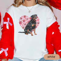 Load image into Gallery viewer, Heart Paw Print Rottweiler Comfort Colors T-shirt, Unisex Tee, Dog Lover Shirt, Cute Animal Graphic Tee, Pet Owner Gift
