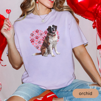 Load image into Gallery viewer, Heart Paw Print Saint Bernard Comfort Colors T-shirt, Unisex Tee, Dog Lover Shirt, Cute Animal Graphic Tee, Pet Owner Gift

