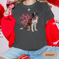 Load image into Gallery viewer, Heart Paw Print Saint Bernard Comfort Colors T-shirt, Unisex Tee, Dog Lover Shirt, Cute Animal Graphic Tee, Pet Owner Gift

