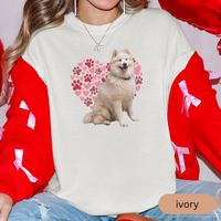 Load image into Gallery viewer, Heart Paw Print Samoyed Comfort Colors T-shirt, Unisex Tee, Dog Lover Shirt, Cute Animal Graphic Tee, Pet Owner Gift
