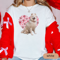 Load image into Gallery viewer, Heart Paw Print Samoyed Comfort Colors T-shirt, Unisex Tee, Dog Lover Shirt, Cute Animal Graphic Tee, Pet Owner Gift
