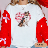 Load image into Gallery viewer, Heart Paw Print Sheltie Comfort Colors T-shirt, Unisex Tee, Dog Lover Shirt, Cute Animal Graphic Tee, Pet Owner Gift
