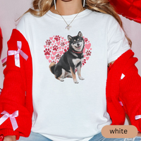 Load image into Gallery viewer, Heart Paw Print Black Shiba Inu Comfort Colors T-shirt, Unisex Tee, Dog Lover Shirt, Cute Animal Graphic Tee, Pet Owner Gift
