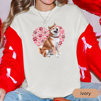 Load image into Gallery viewer, Heart Paw Print Tan Shiba Inu Comfort Colors T-shirt, Unisex Tee, Dog Lover Shirt, Cute Animal Graphic Tee, Pet Owner Gift
