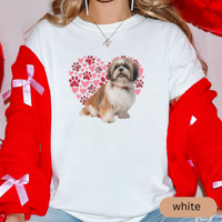 Load image into Gallery viewer, Heart Paw Print Shih Tzu Comfort Colors T-shirt, Unisex Tee, Dog Lover Shirt, Cute Animal Graphic Tee, Pet Owner Gift
