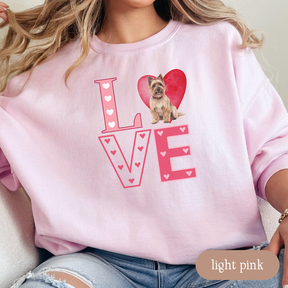 Cairn Terrier Love Square Sweatshirt, Crewneck Sweatshirt, Vintage Love Design, Gift for Dog Lovers, Cozy Unisex Pullover, Winter Fashion