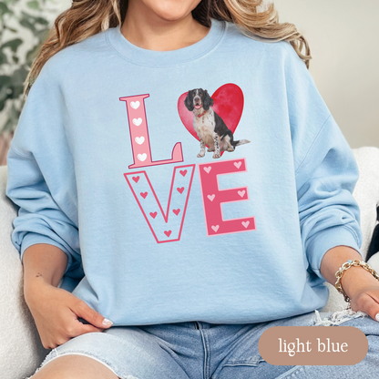 Springer Spaniel Love Square Sweatshirt, Crewneck Sweatshirt, Vintage Love Design, Gift for Dog Lovers, Cozy Unisex Pullover, Winter Fashion