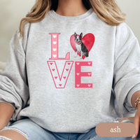 Load image into Gallery viewer, Boston Terrier Love Square Sweatshirt, Crewneck Sweatshirt, Vintage Love Design, Gift for Dog Lovers, Cozy Unisex Pullover, Winter Fashion
