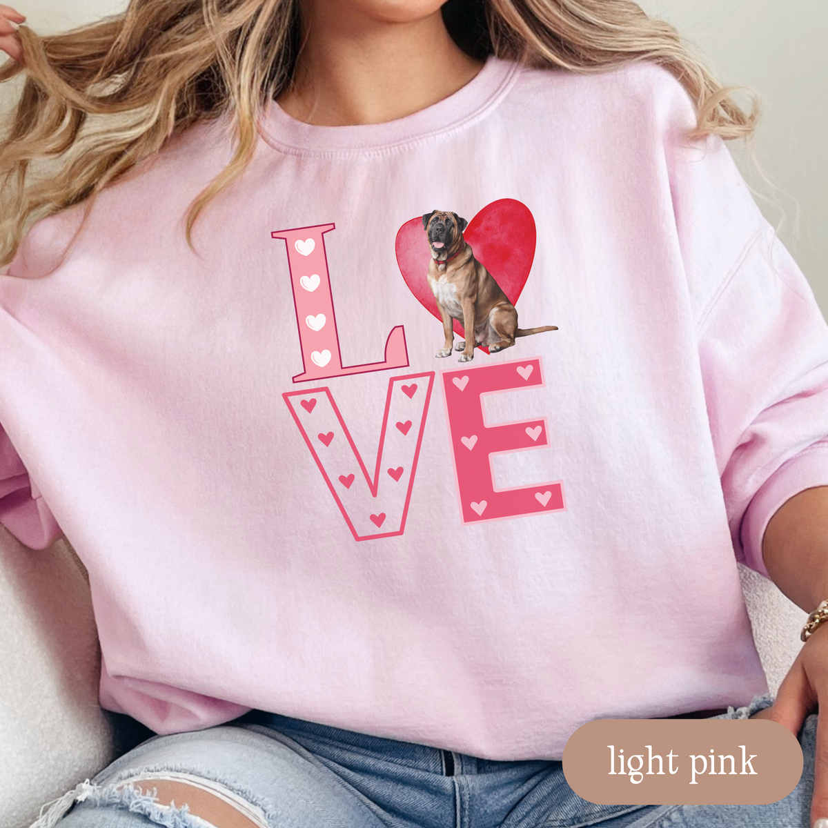 Mastiff Love Square Sweatshirt, Crewneck Sweatshirt, Vintage Love Design, Gift for Dog Lovers, Cozy Unisex Pullover, Winter Fashion