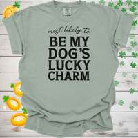 Load image into Gallery viewer, Most Likely to Be My Dogs Lucky Charm Shirt, Funny St. Patricks Day Dog Lover Tee, Cute Shamrock Pet Owner Gift, Irish Puppy Love
