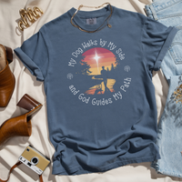 Load image into Gallery viewer, My Dog Walks by My Side and God Guides My Path Shirt, Christian Dog Lover Tee, Faith and Dog Mom Gift, Inspirational Pet Owner Shirt 🐾✝️
