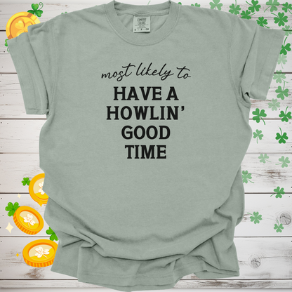 Most Likely to Have a Howlin’ Good Time Shirt, Funny Dog Lover Tee, Cute Pet Parent Gift, Dog Mom Dog Dad Apparel, Party Animal Shirt 🐾🎉