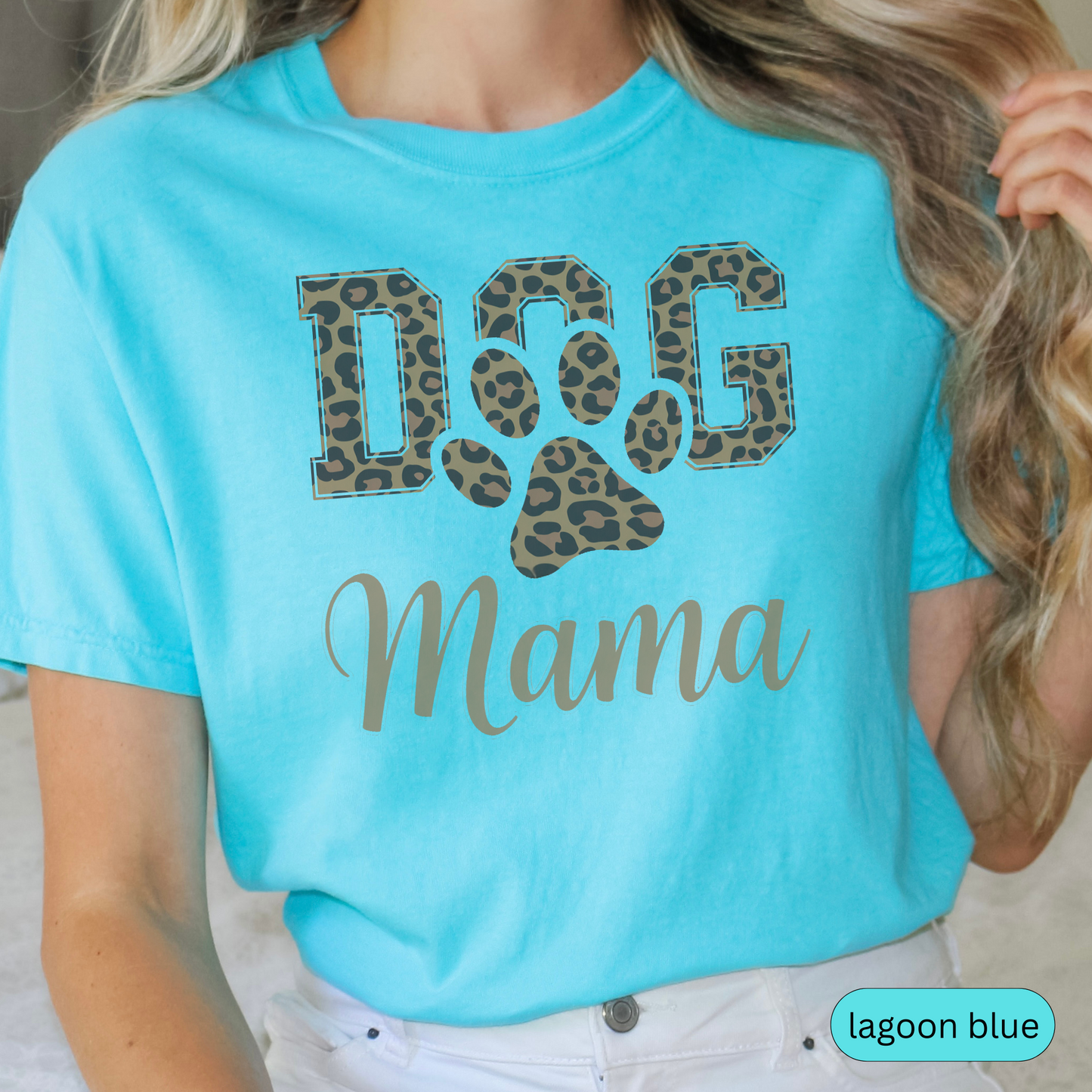 Leopard Print Dog Mama Shirt - Cute Dog Lover Tee - Pet Mom Gift - Trendy Animal Print Dog Mom Shirt - Dog Owner Apparel