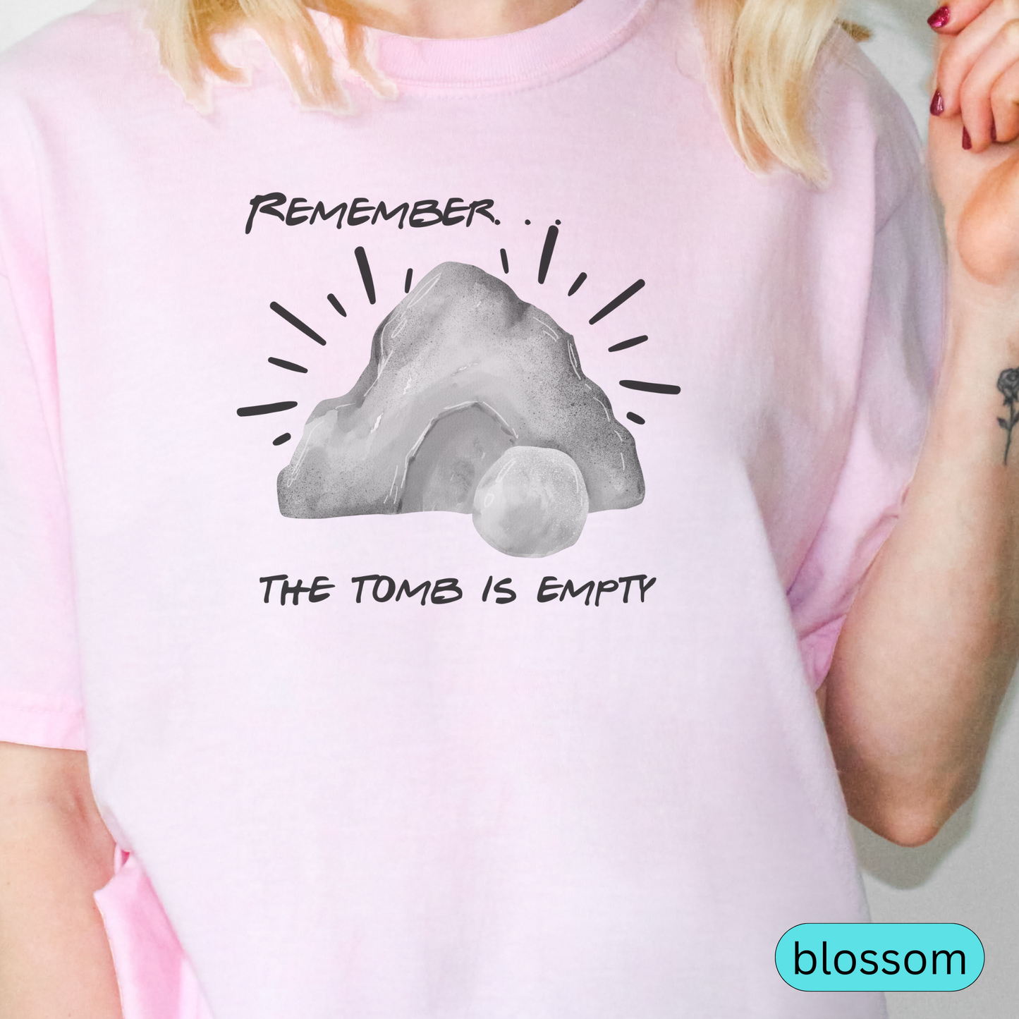 Remember The Tomb Is Empty Christian T-Shirt, Easter Resurrection Shirt, Faith-Based Religious Tee, Jesus Bible Verse Shirt