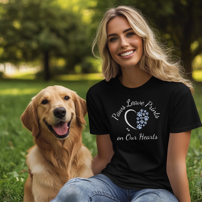 Paws Leave Prints on Our Hearts T-Shirt – Pet Memorial Shirt, Dog Mom Gift, Cat Lover Tee, Pet Loss Tribute, Animal Lover Apparel 🐾