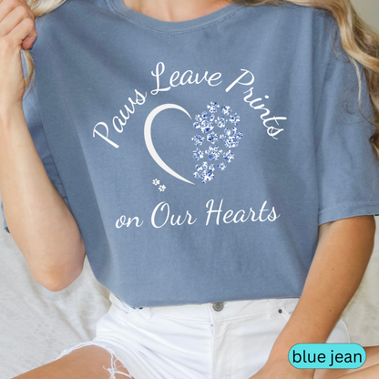 Paws Leave Prints on Our Hearts T-Shirt – Pet Memorial Shirt, Dog Mom Gift, Cat Lover Tee, Pet Loss Tribute, Animal Lover Apparel 🐾