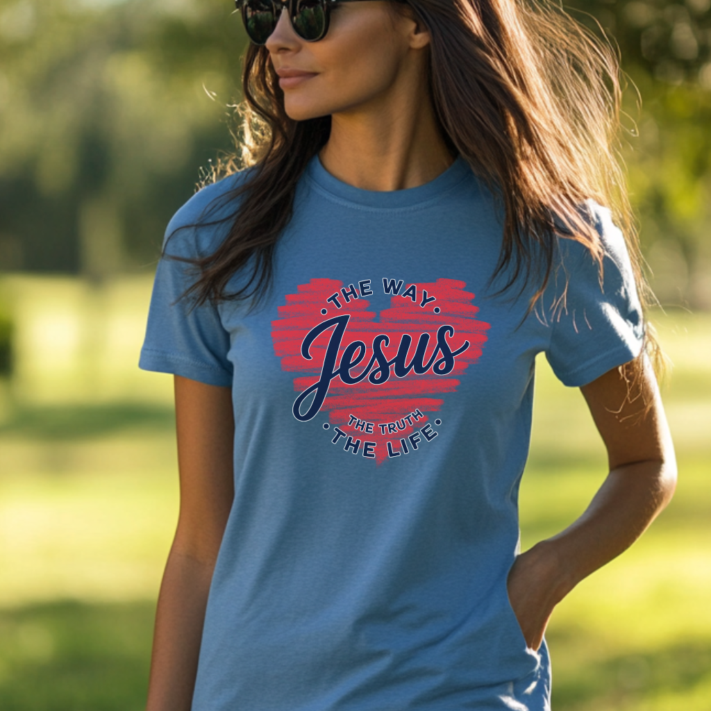 Jesus The Way The Truth The Life Christian T-Shirt, Faith-Based Bible Verse Shirt, Religious Gift for Believers, Comfort Colors Shirt