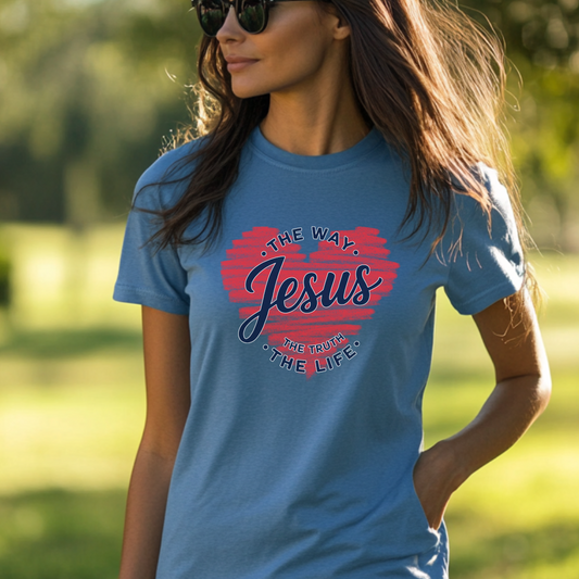 Jesus The Way The Truth The Life Christian T-Shirt, Faith-Based Bible Verse Shirt, Religious Gift for Believers, Comfort Colors Shirt