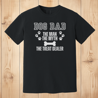 Load image into Gallery viewer, Dog Dad T-Shirt, The Man, The Myth, The Treat Dealer, Funny Dog Lover Gift for Men, Pet Owner Shirt, Dog Parent Tee
