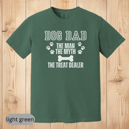 Dog Dad T-Shirt, The Man, The Myth, The Treat Dealer, Funny Dog Lover Gift for Men, Pet Owner Shirt, Dog Parent Tee