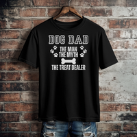 Load image into Gallery viewer, Dog Dad T-Shirt, The Man, The Myth, The Treat Dealer, Funny Dog Lover Gift for Men, Pet Owner Shirt, Dog Parent Tee
