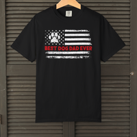 Load image into Gallery viewer, Best Dog Dad Ever Shirt Funny Patriotic Paw Print Tee for Proud Dog Lovers, Father&#39;s Day Gift from the Dog
