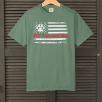 Load image into Gallery viewer, Best Dog Dad Ever Shirt Funny Patriotic Paw Print Tee for Proud Dog Lovers, Father&#39;s Day Gift from the Dog
