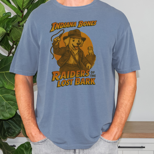 Indiana Bones Raiders of the Lost Bark Shirt Funny Dog Dad Gift, Adventure Movie Parody Tee, Dog Lover T-Shirt