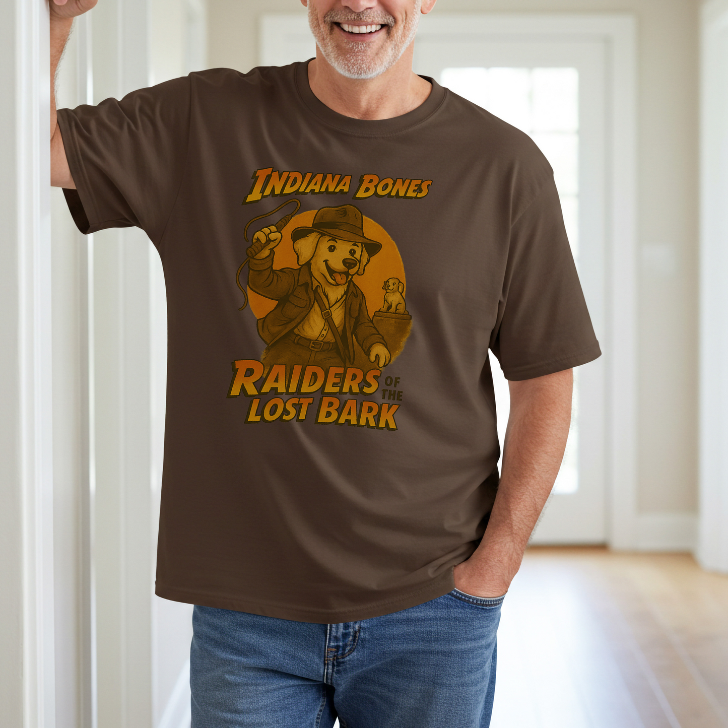 Indiana Bones Raiders of the Lost Bark Shirt Funny Dog Dad Gift, Adventure Movie Parody Tee, Dog Lover T-Shirt
