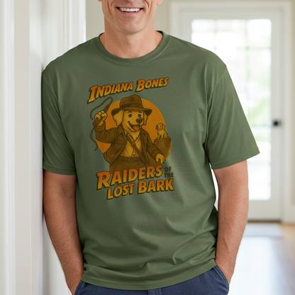 Indiana Bones Raiders of the Lost Bark Shirt Funny Dog Dad Gift, Adventure Movie Parody Tee, Dog Lover T-Shirt