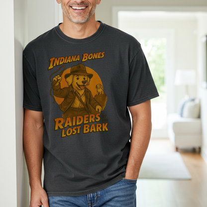 Indiana Bones Raiders of the Lost Bark Shirt Funny Dog Dad Gift, Adventure Movie Parody Tee, Dog Lover T-Shirt