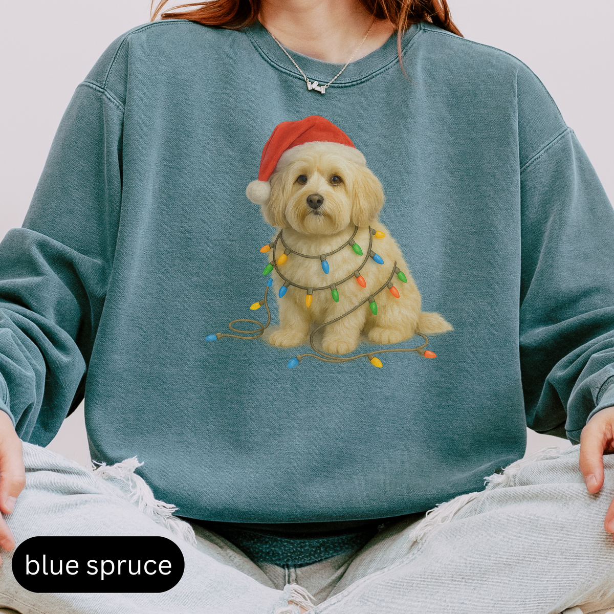 Christmas Havanese Sweatshirt, Christmas Lights Dog