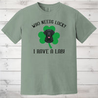 Load image into Gallery viewer, Who Needs Luck? I Have a Dog! Black Labrador St Patricks Day Shirt
