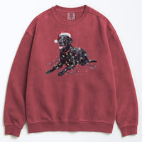 Load image into Gallery viewer, Christmas Black Labrador Sweatshirt, Christmas Lights Dog
