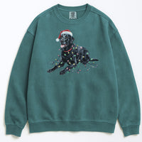 Load image into Gallery viewer, Christmas Black Labrador Sweatshirt, Christmas Lights Dog
