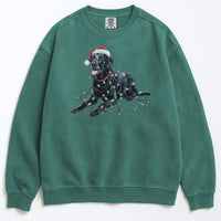 Load image into Gallery viewer, Christmas Black Labrador Sweatshirt, Christmas Lights Dog
