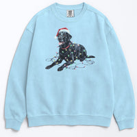 Load image into Gallery viewer, Christmas Black Labrador Sweatshirt, Christmas Lights Dog
