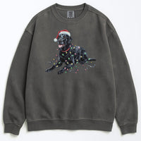 Load image into Gallery viewer, Christmas Black Labrador Sweatshirt, Christmas Lights Dog
