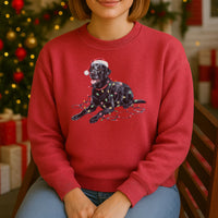 Load image into Gallery viewer, Christmas Black Labrador Sweatshirt, Christmas Lights Dog
