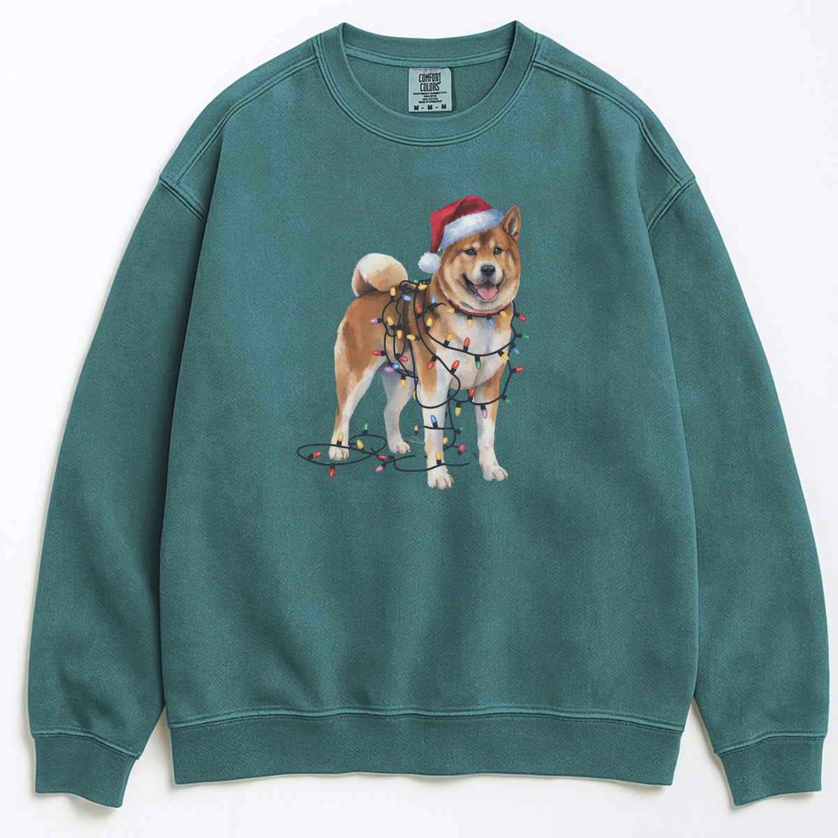 Christmas Akita Sweatshirt, Christmas Lights Dog