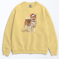 Load image into Gallery viewer, Christmas Akita Sweatshirt, Christmas Lights Dog

