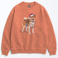 Load image into Gallery viewer, Christmas Akita Sweatshirt, Christmas Lights Dog
