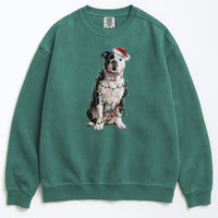 Load image into Gallery viewer, Christmas American Bulldog Sweatshirt, Christmas Lights Dog
