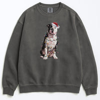 Load image into Gallery viewer, Christmas American Bulldog Sweatshirt, Christmas Lights Dog
